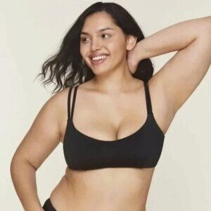 Andie Swim The Rockaway Top Black Bikini Top Double Strap Swimwear NWT